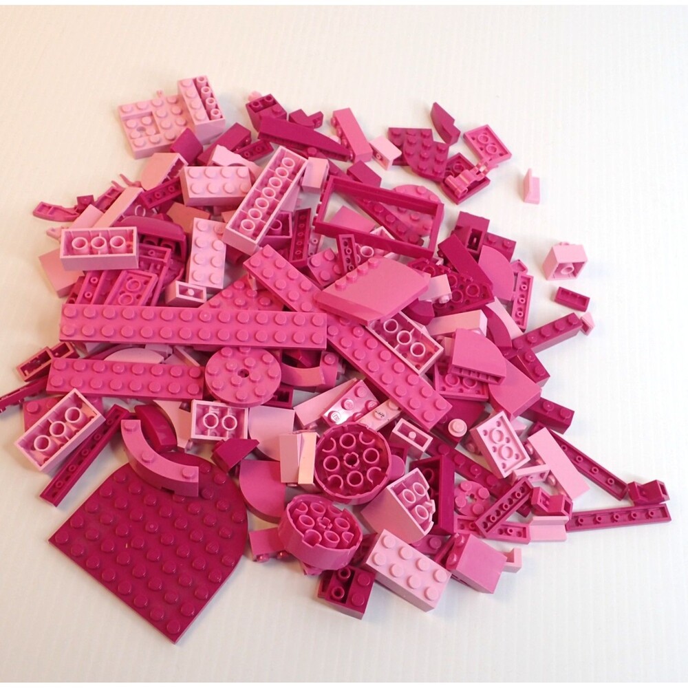 LEGO Parts - Assorted Pink Bulk Pieces - QTY 200 (8oz)